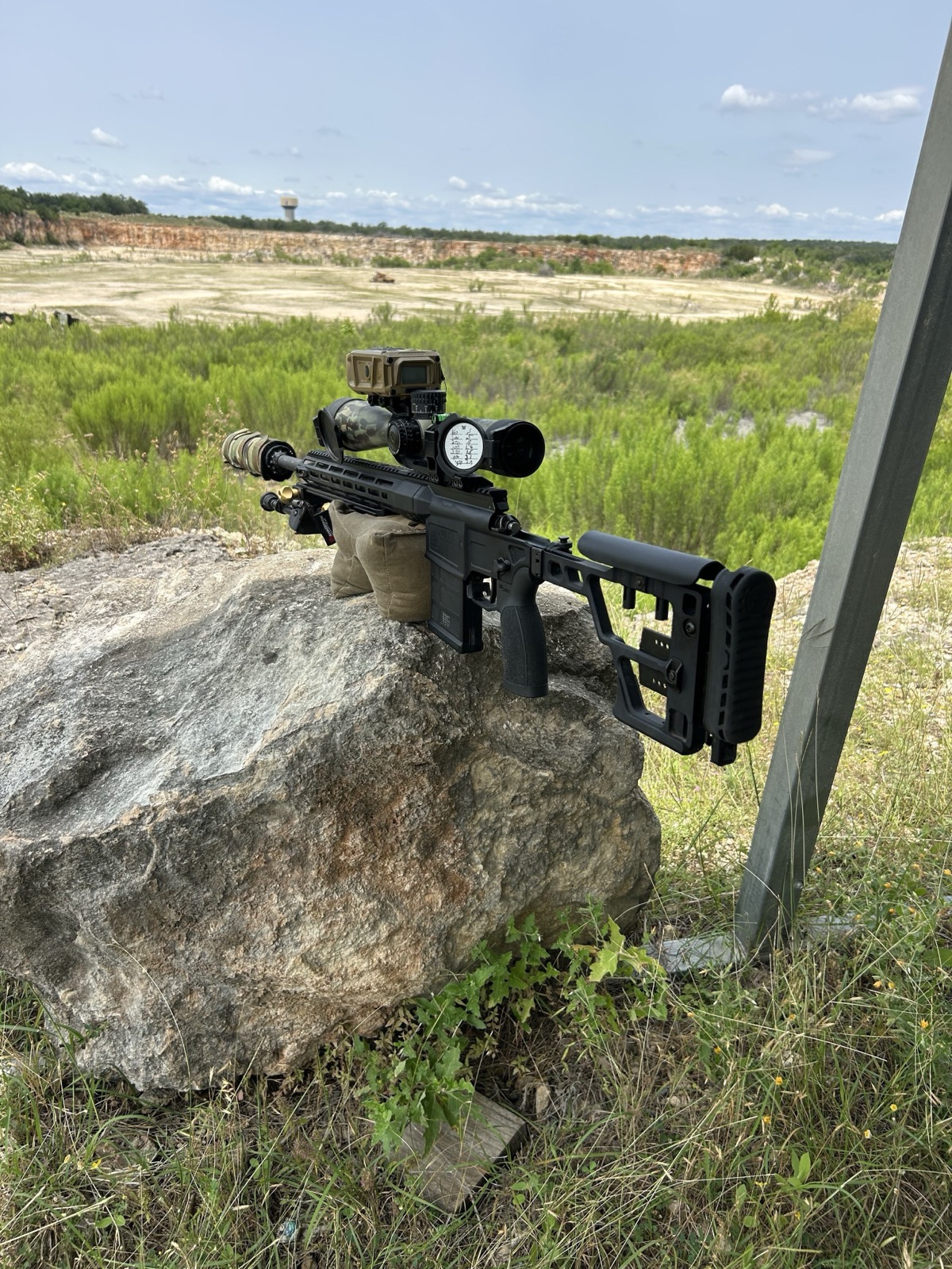 Precision rifle set up on a 1,000-yard rifle range in Texas