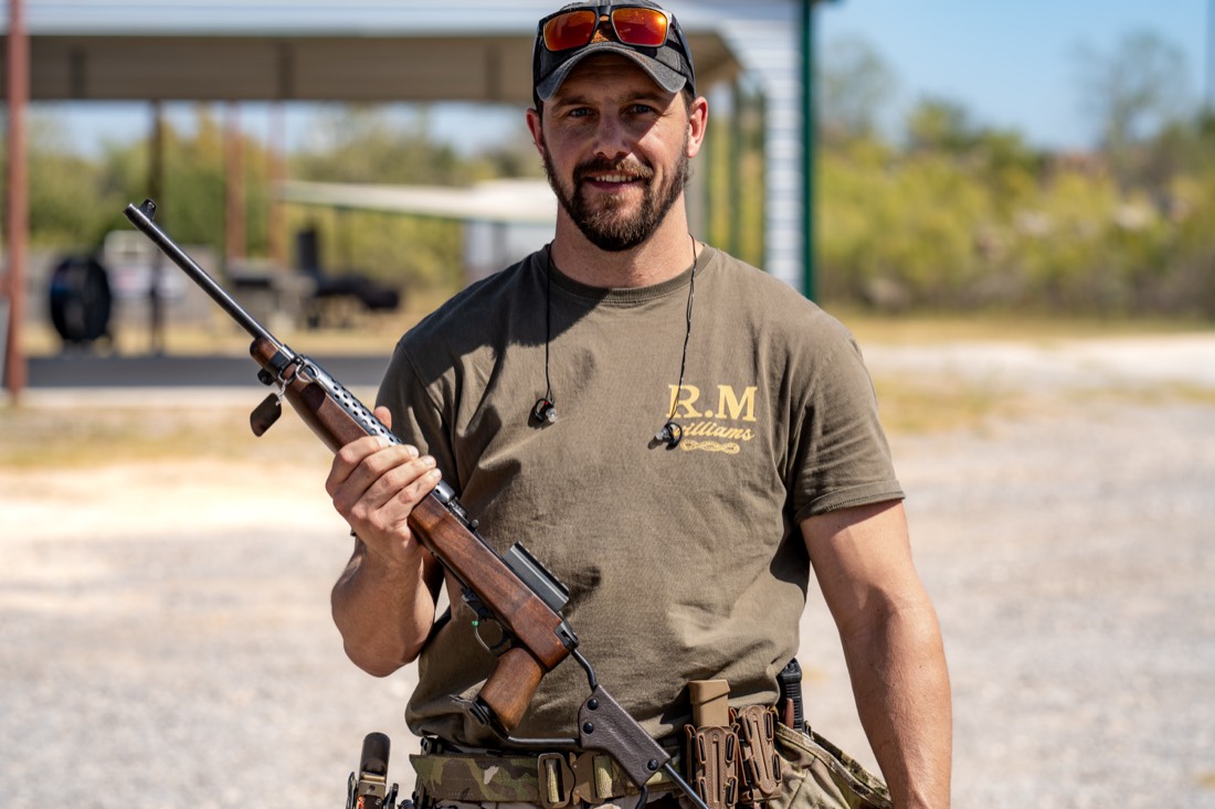 Professional firearms instructor at the private outdoor range